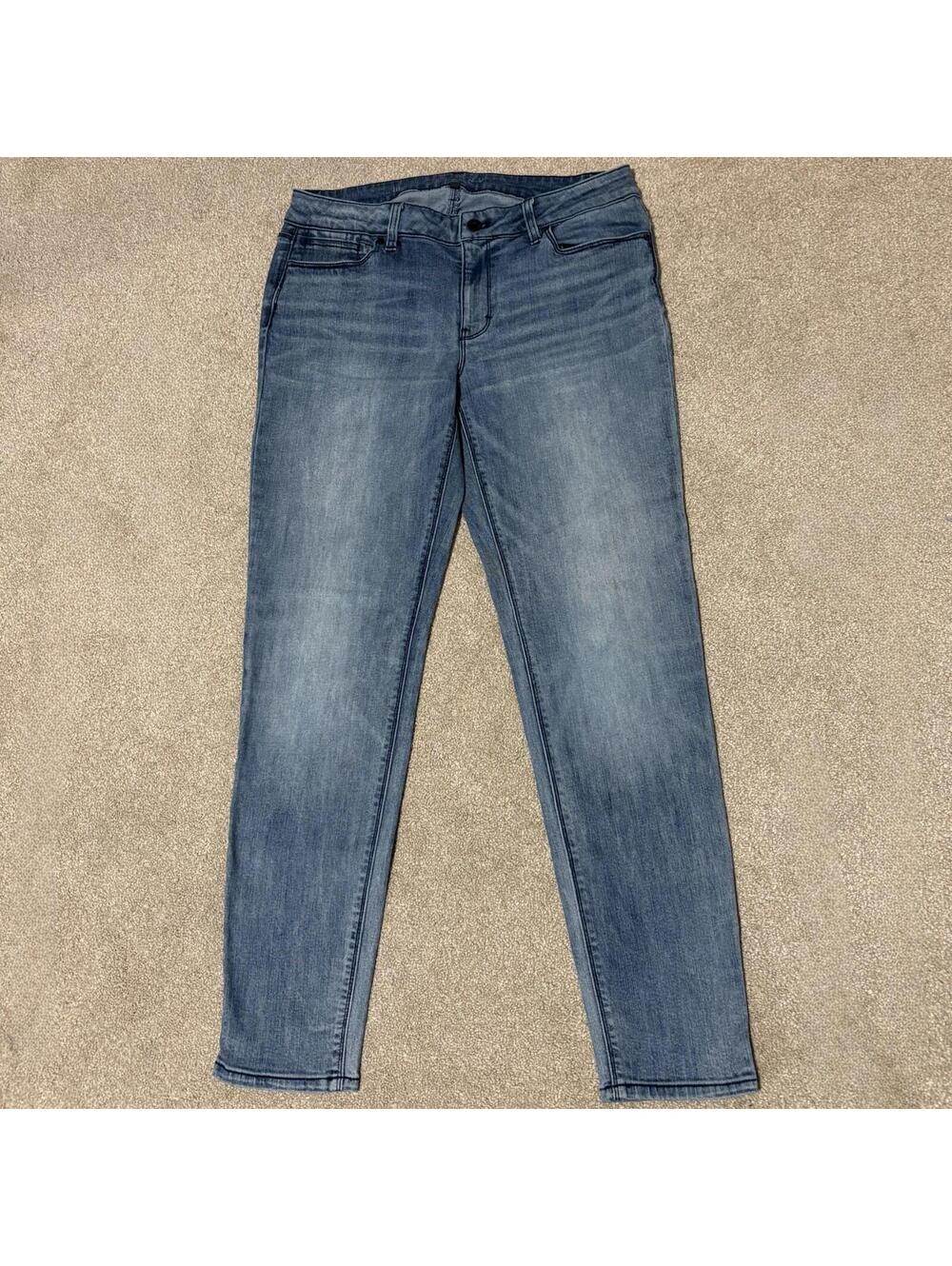 White House Black Market Womens the Skinny Light Wash Denim Crop Jeans, Sz 10